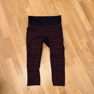 lululemon athletica Striped Black and Red Leggings